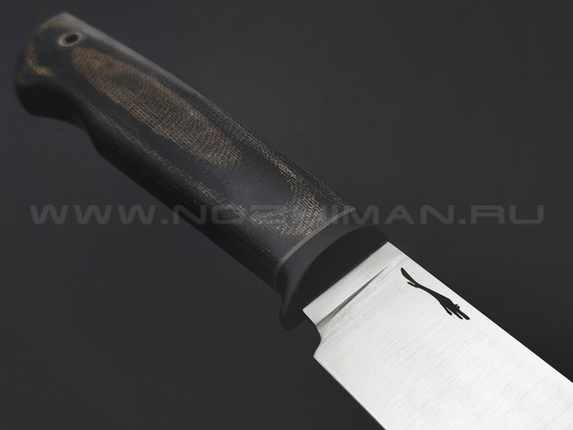 Волчий Век нож Слон сталь Niolox WA satin, рукоять Micarta black & olive, carbon fiber, мозаичный пин