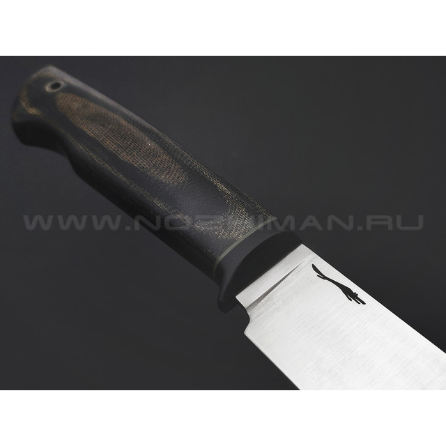Волчий Век нож Слон сталь Niolox WA satin, рукоять Micarta black & olive, carbon fiber, мозаичный пин