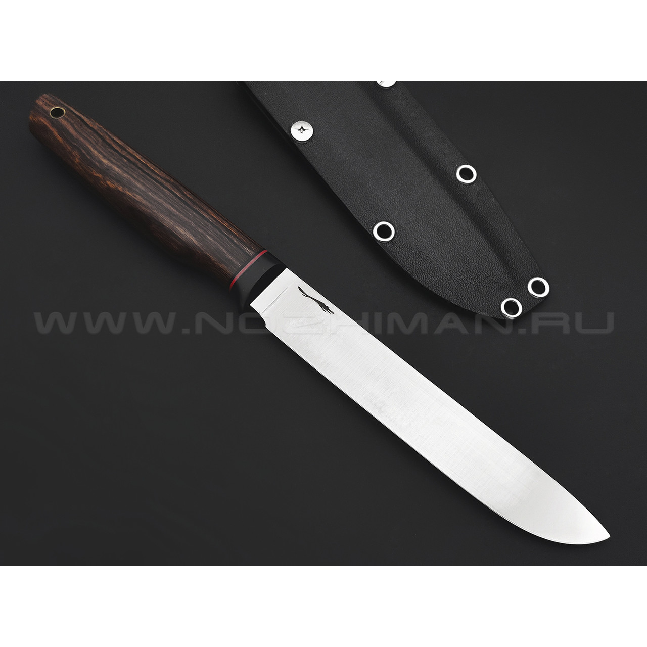 Волчий Век нож Слон Длинный сталь Niolox WA satin, рукоять Айронвуд, carbon fiber