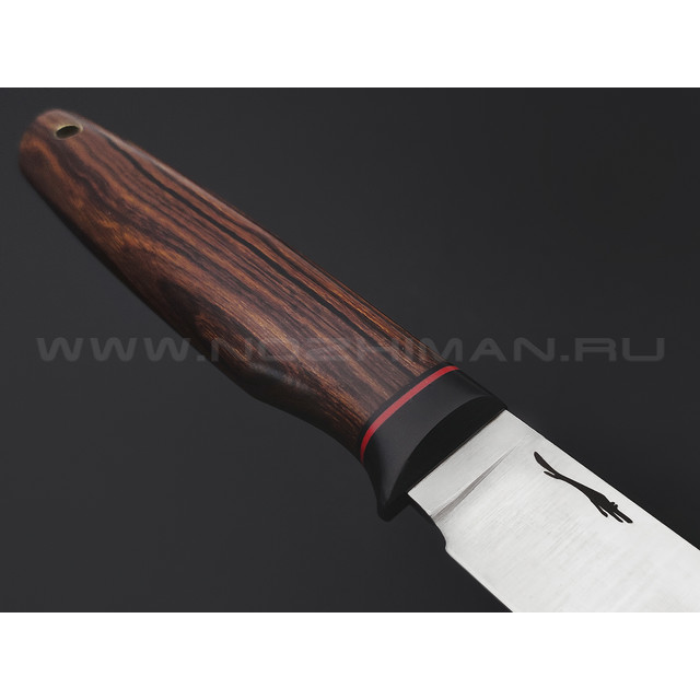 Волчий Век нож Слон Длинный сталь Niolox WA satin, рукоять Айронвуд, carbon fiber