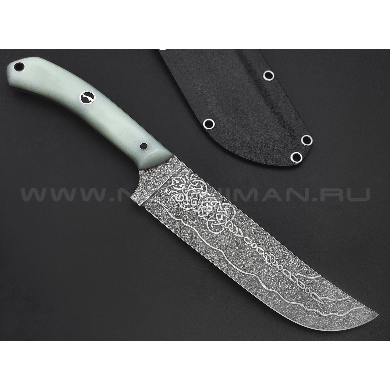 Волчий Век нож Пчак Custom сталь N690 WA, рукоять G10 jade, пин