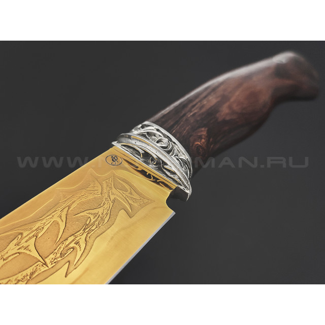 Фурсач А. А. нож Тигр сталь Ламинат PGK-95Х18 нитрид титана, рукоять Айронвуд, мельхиор