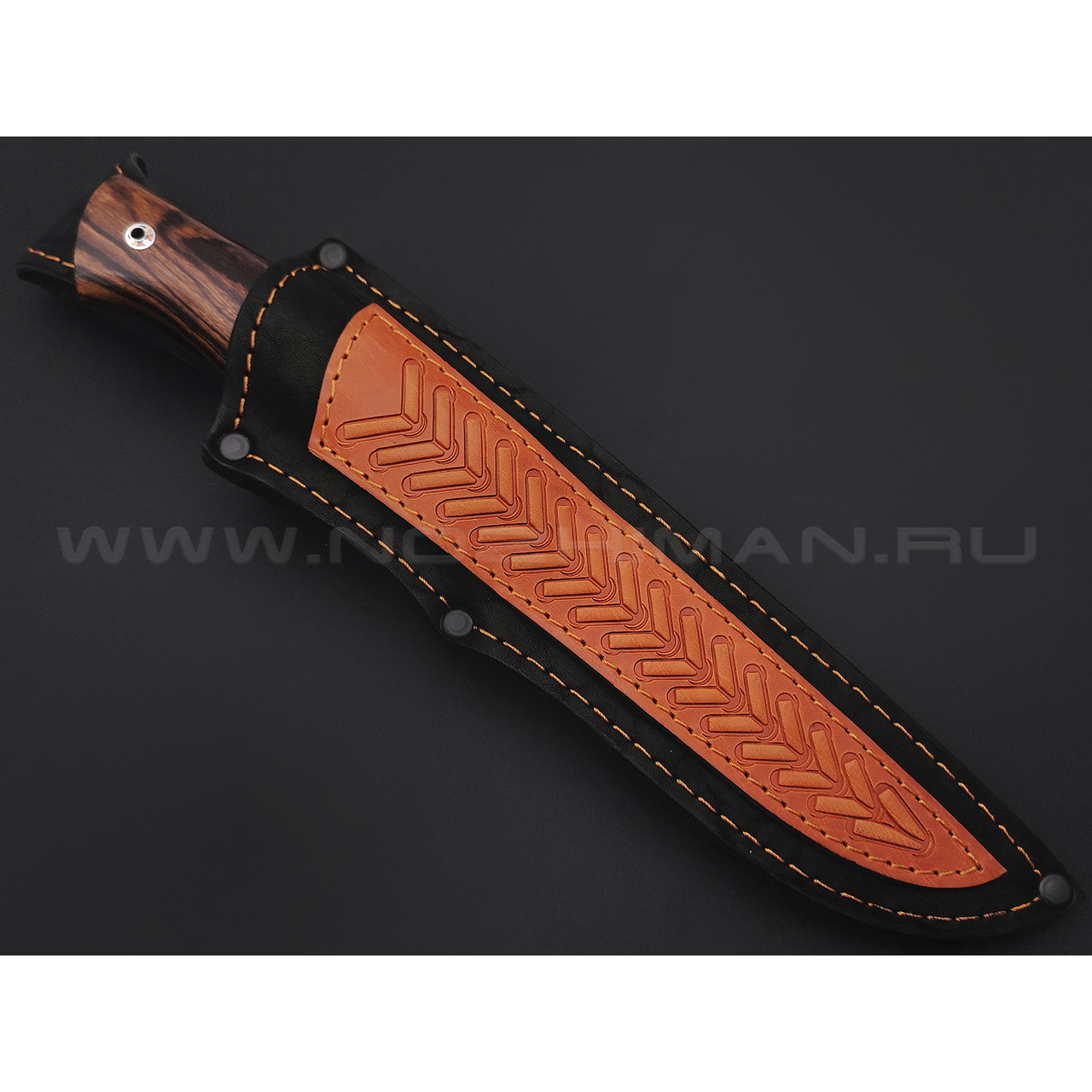 Нож Тигр сталь Ламинат PGK-95Х18 нитрид титана, рукоять Айронвуд, акрил, латунь (Фурсач А. А.)