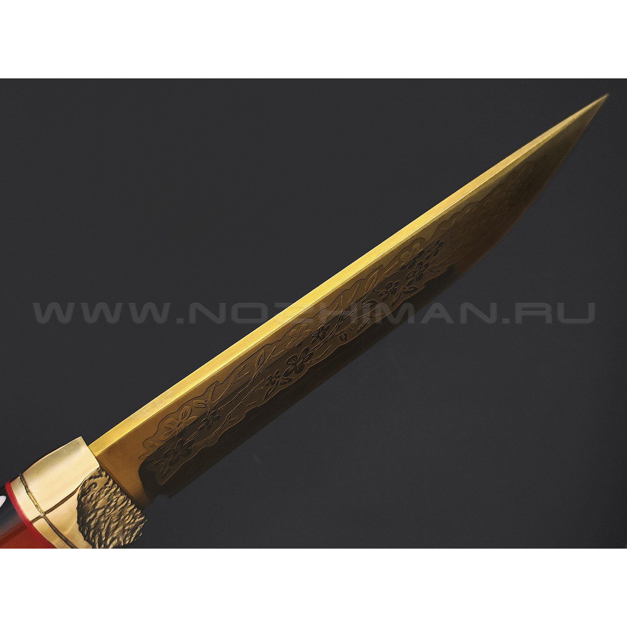 Нож Тигр сталь Ламинат PGK-95Х18 нитрид титана, рукоять Айронвуд, акрил, латунь (Фурсач А. А.)