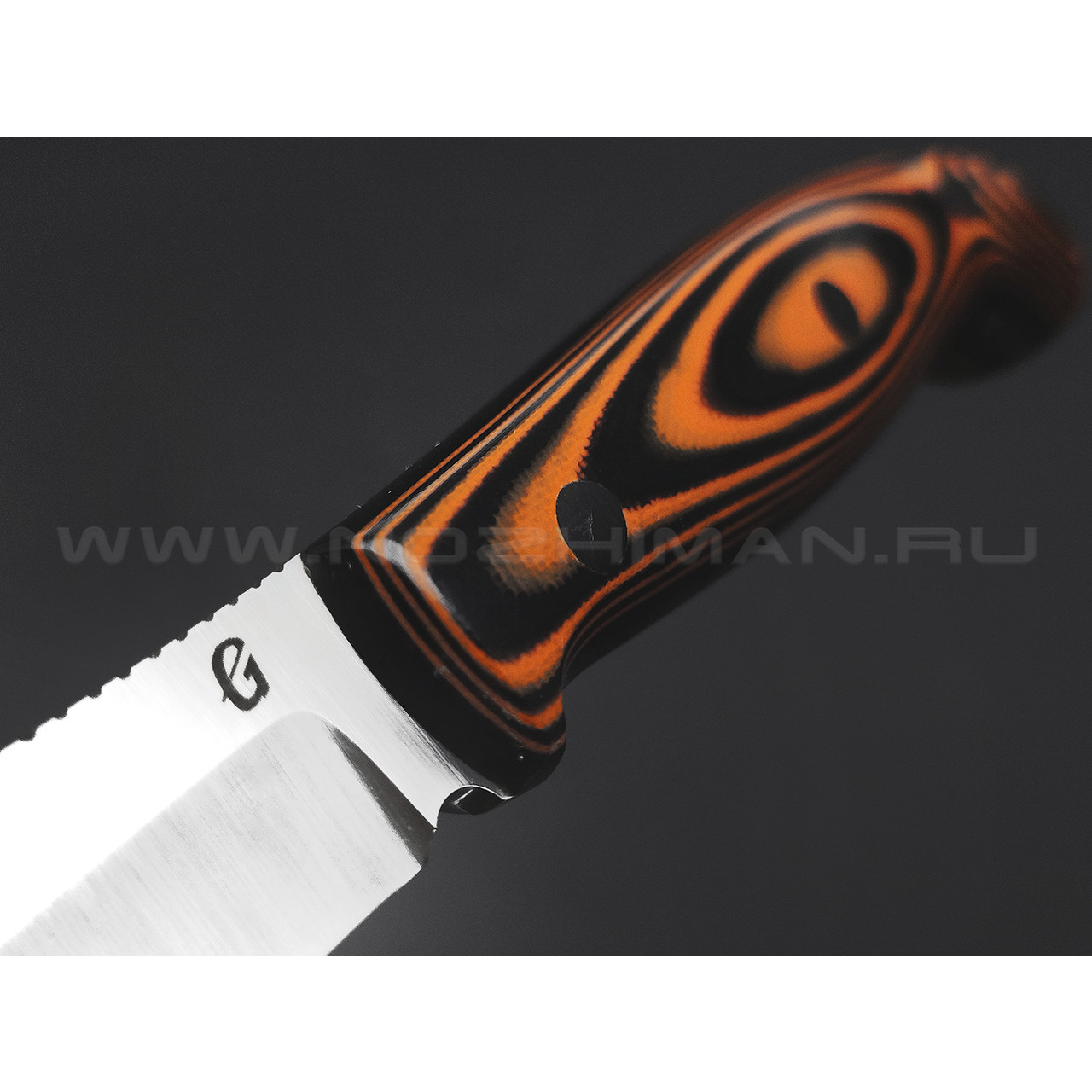 Егоров Г. М. нож Finka сталь N690 сатин, рукоять G10 black & orange