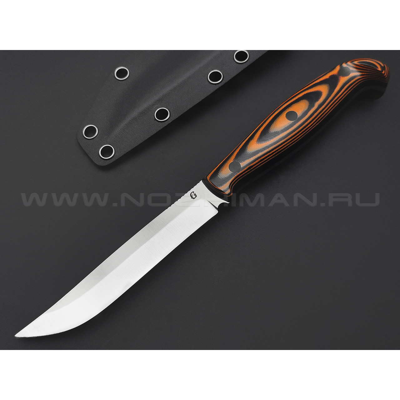 Егоров Г. М. нож Finka сталь N690 сатин, рукоять G10 black & orange