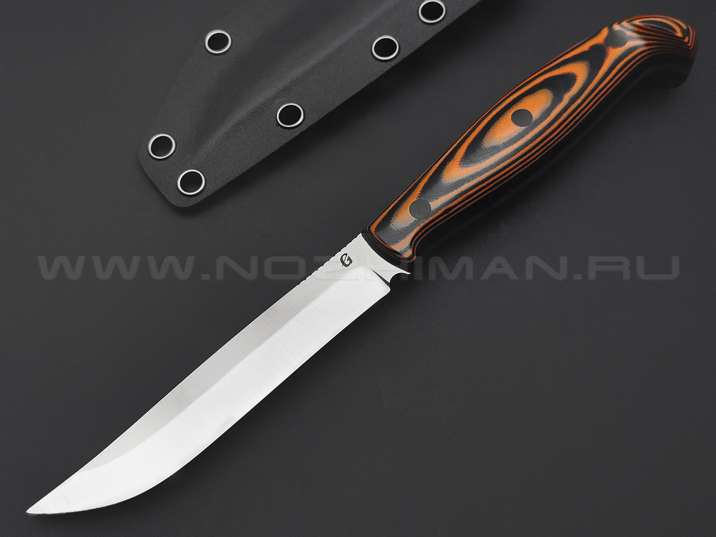 Егоров Г. М. нож Finka сталь N690 сатин, рукоять G10 black & orange