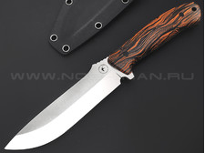 Apus Knives нож Marauder сталь M390 satin, рукоять Micarta chaotic black & orange