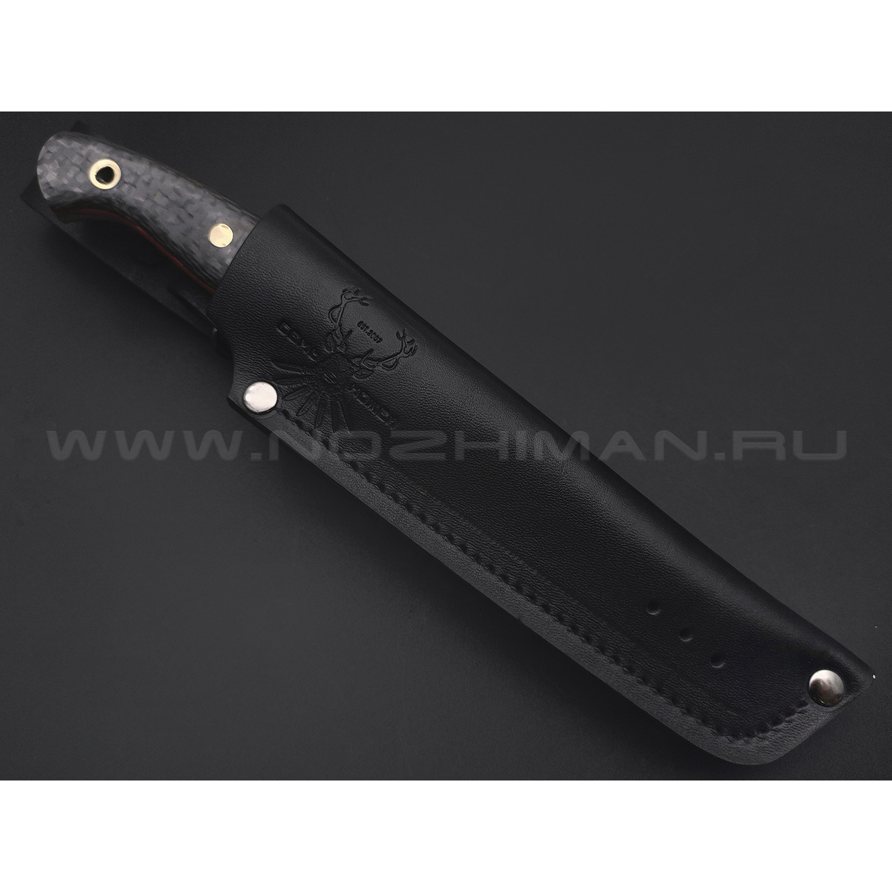 7 ножей нож Пиранья сталь D2 стоунвош, рукоять Карбон, G10 красный