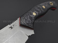 7 ножей нож Пиранья сталь D2 stonewash, рукоять Carbon fiber, G10 red