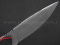 7 ножей нож Пиранья сталь D2 stonewash, рукоять Carbon fiber, G10 red