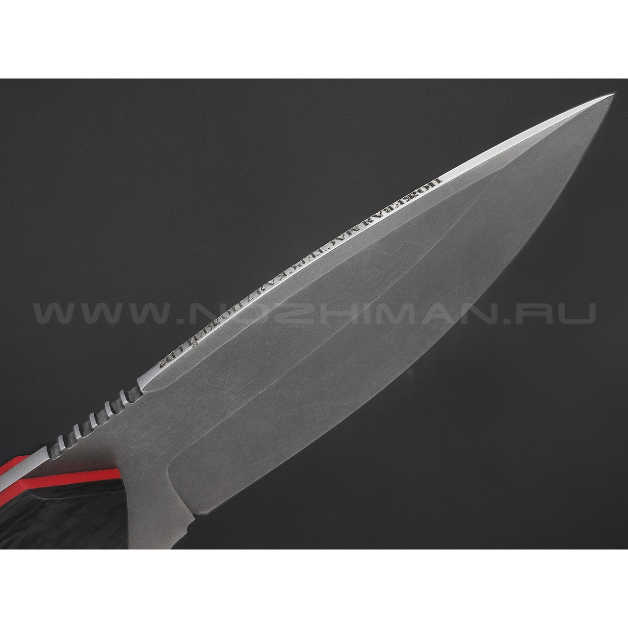 7 ножей нож Пиранья сталь D2 стоунвош, рукоять Карбон, G10 красный