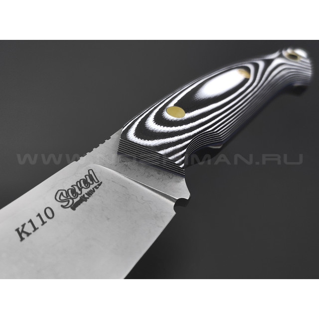 7 ножей нож Сунгай сталь K110 стоунвош, рукоять G10 black & white