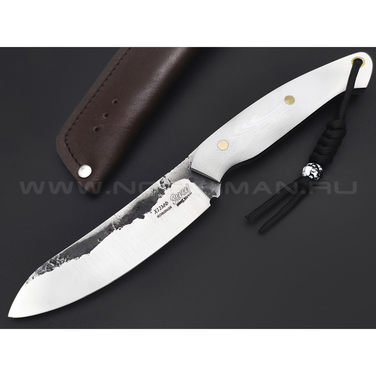 7 ножей нож Сунгай сталь Х12МФ satin & ковка, рукоять G10 white & black