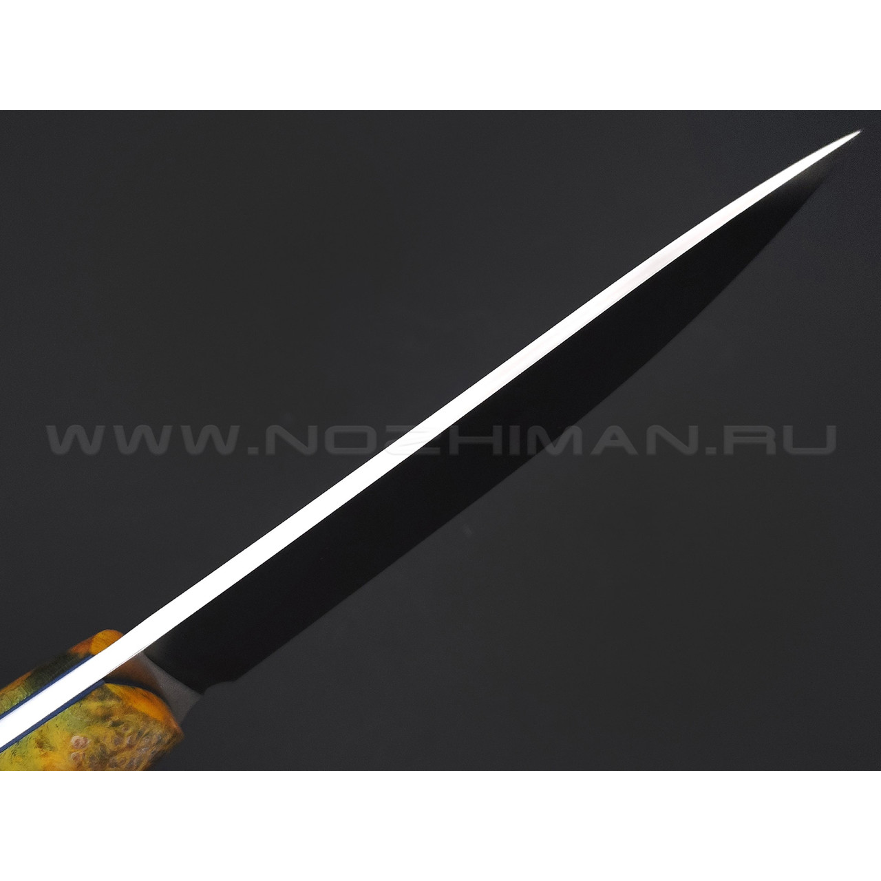 7 ножей нож Путник сталь D2 satin, рукоять Стаб. кап клена, G10 blue