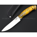 7 ножей нож Путник сталь D2 satin, рукоять Стаб. кап клена, G10 blue