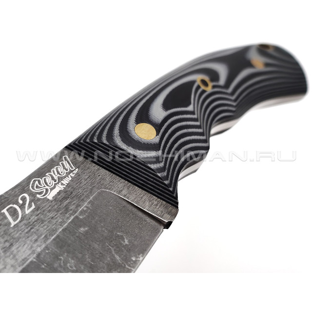 7 ножей нож Беркут сталь D2 блэквош, рукоять G10 black & grey