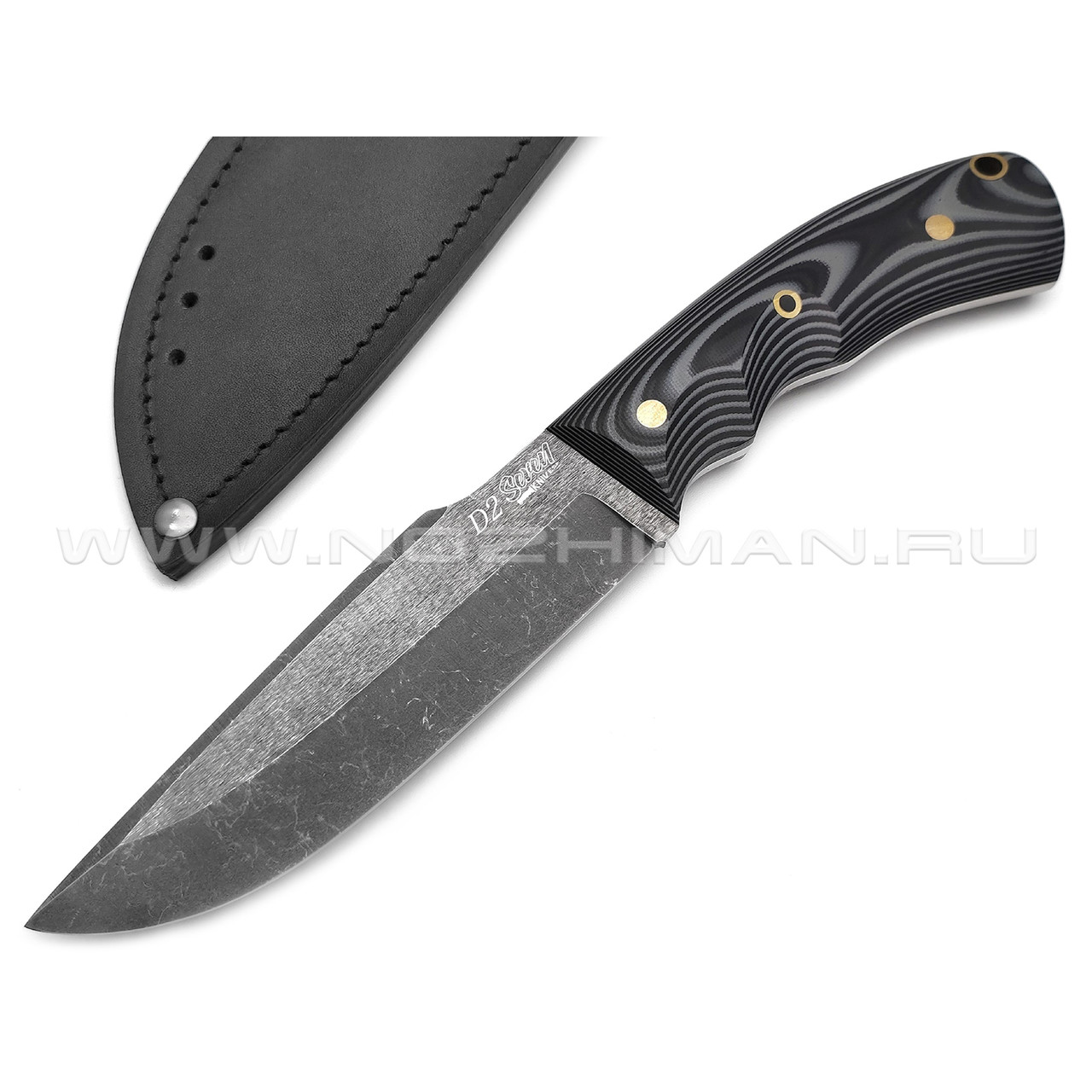 7 ножей нож Беркут сталь D2 блэквош, рукоять G10 black & grey