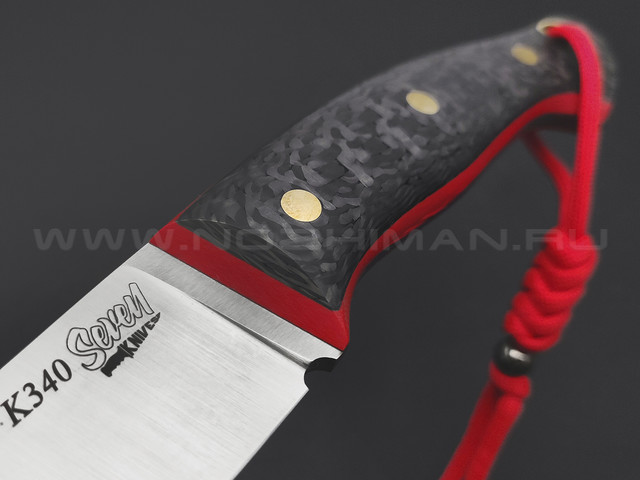 7 ножей нож Бритва сталь K340 satin, рукоять Carbon fiber, G10 red