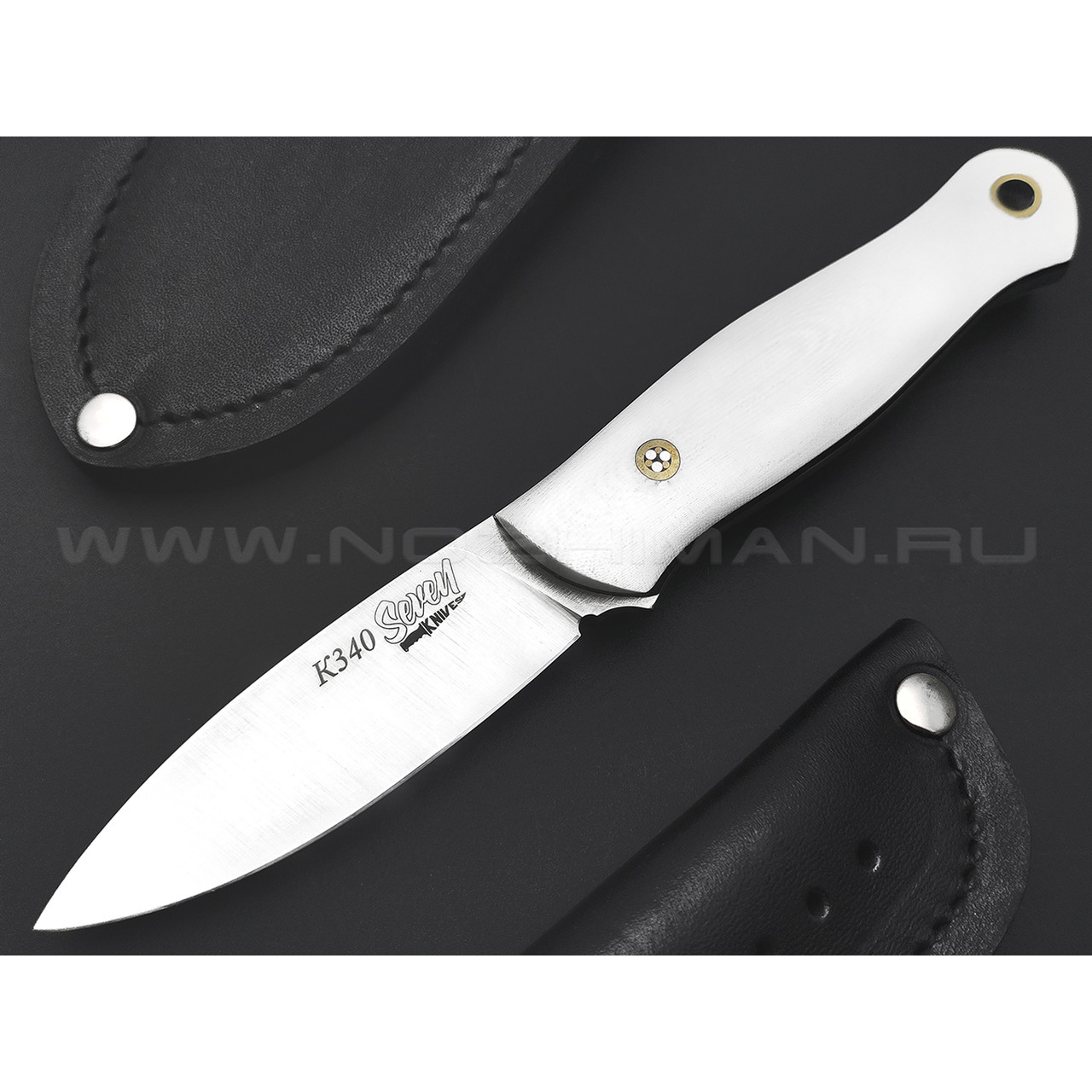 7 ножей нож Колибри сталь K340 satin, рукоять G10 white & black, ножны 2 шт.