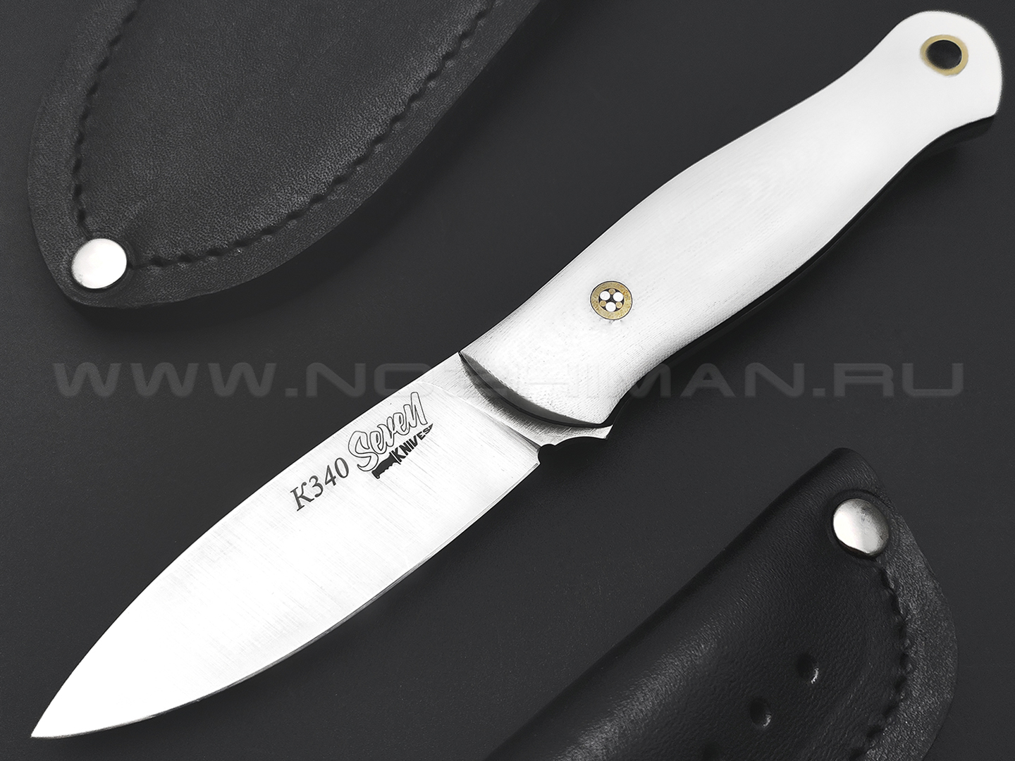 7 ножей нож Колибри сталь K340 satin, рукоять G10 white & black, ножны 2 шт.