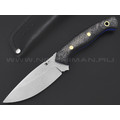7 ножей нож Пиранья сталь D2 стоунвош, рукоять Carbon fiber, G10 blue