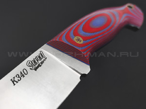 7 ножей нож Бритва сталь K340 satin, рукоять G10 red & blue