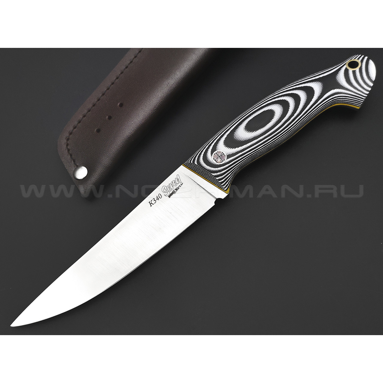 7 ножей нож Бритва сталь K340 satin, рукоять G10 black & white