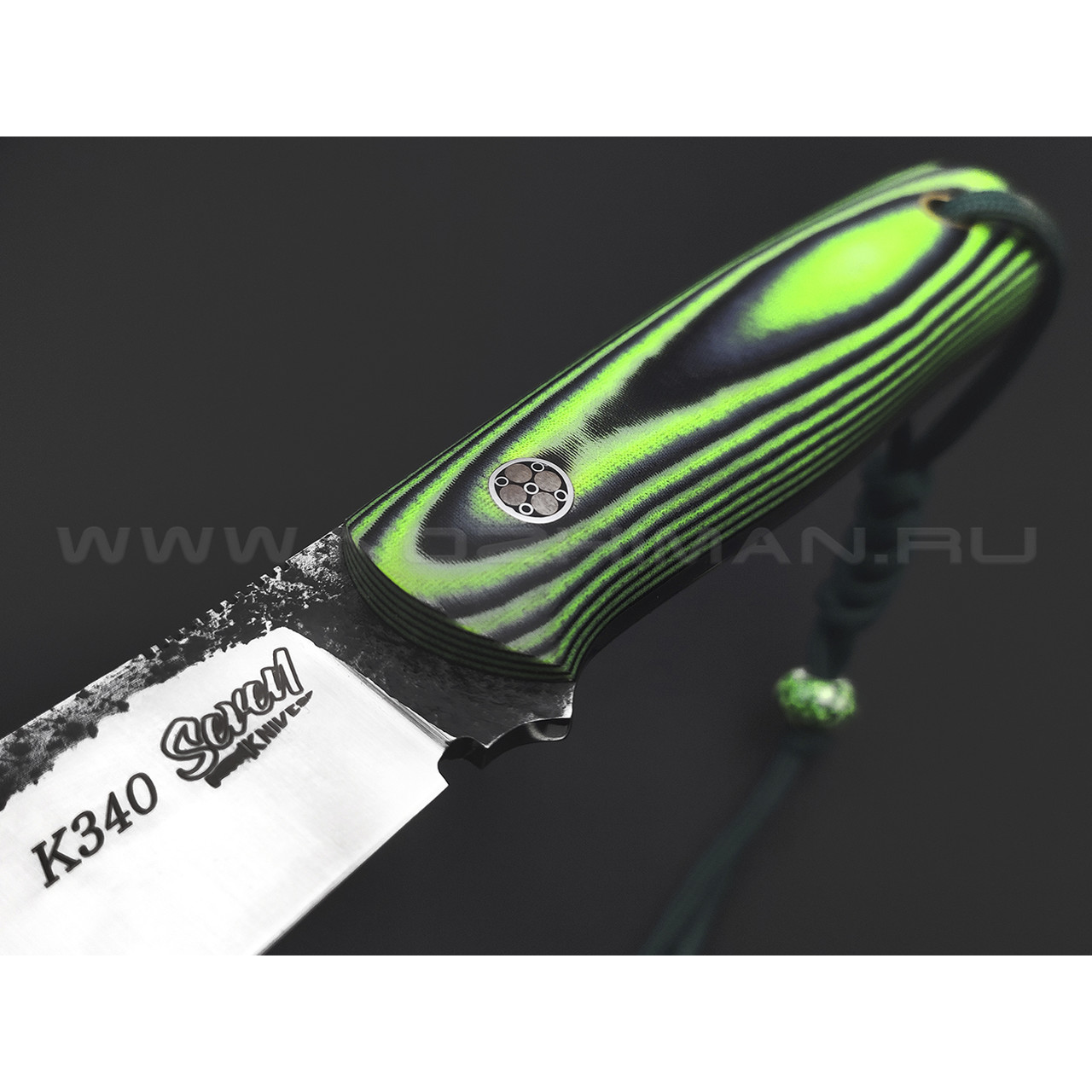 7 ножей нож Кефарт сталь K340 satin & ковка, рукоять G10 black & green