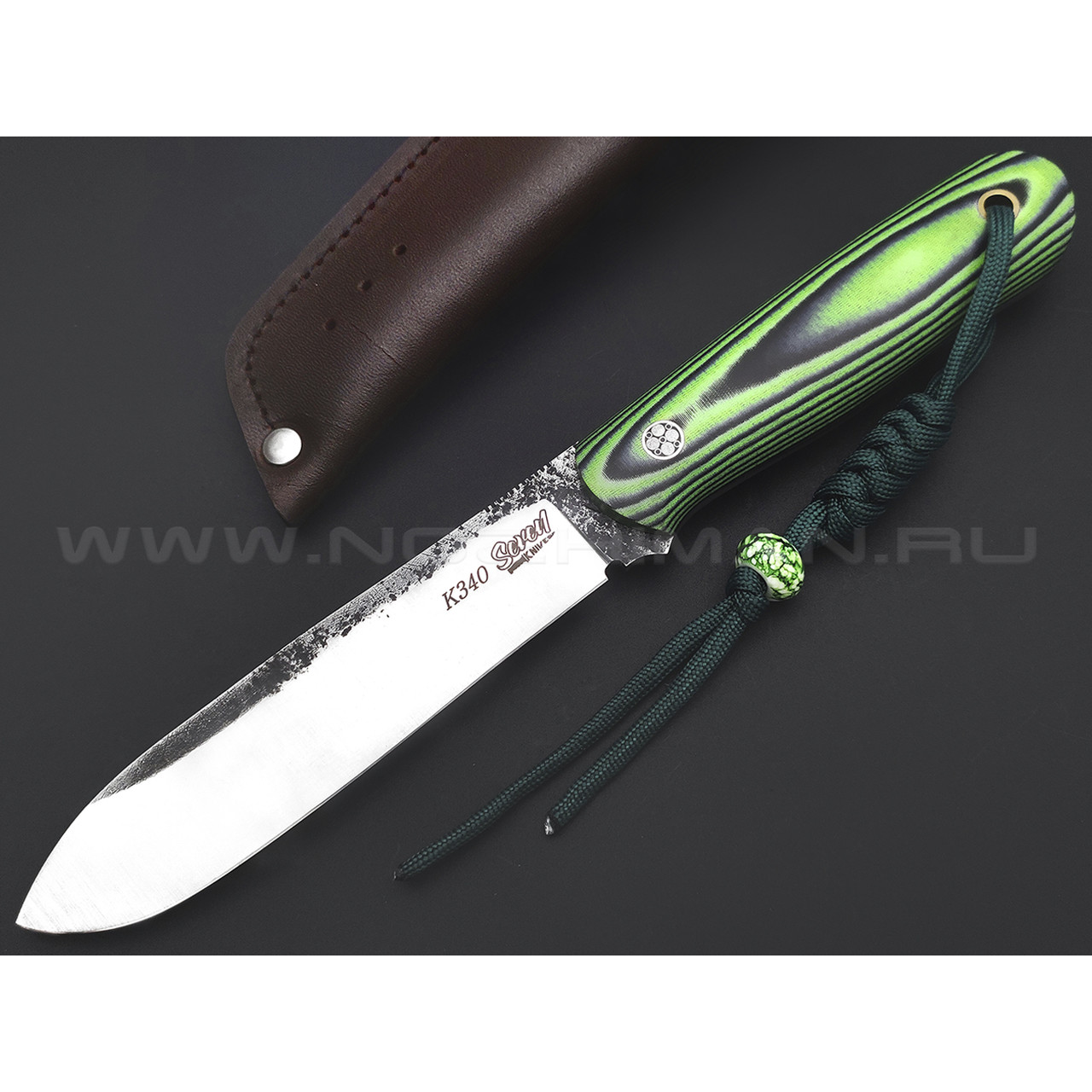 7 ножей нож Кефарт сталь K340 satin & ковка, рукоять G10 black & green