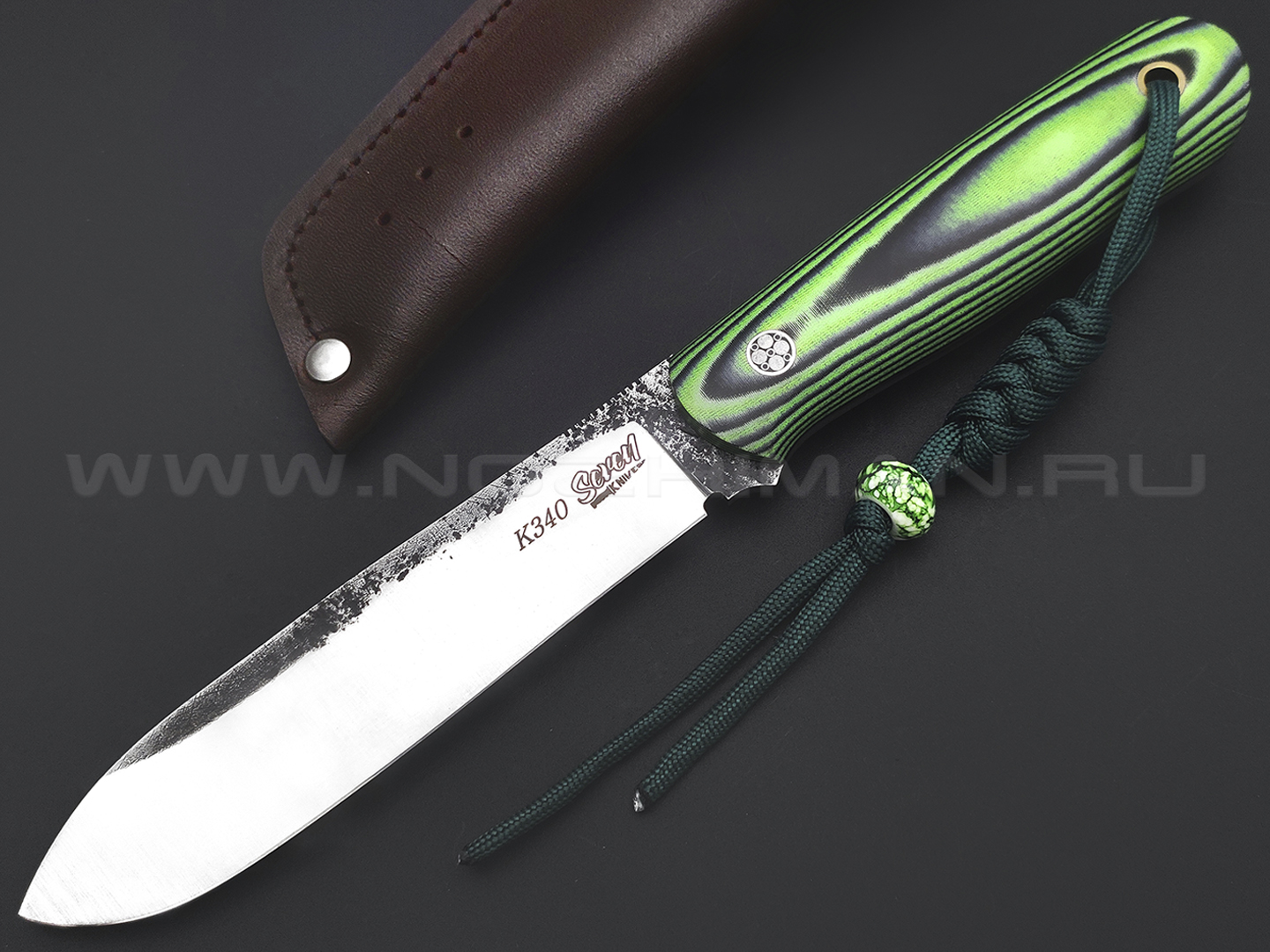 7 ножей нож Кефарт сталь K340 satin & ковка, рукоять G10 black & green