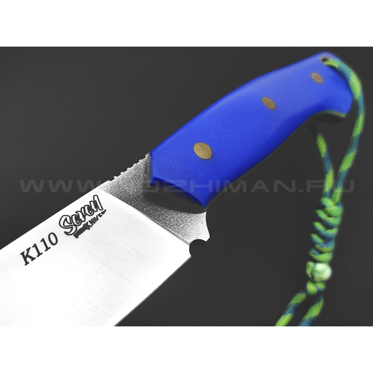 7 ножей нож Айсберг сталь K110 satin, рукоять G10 blue & green
