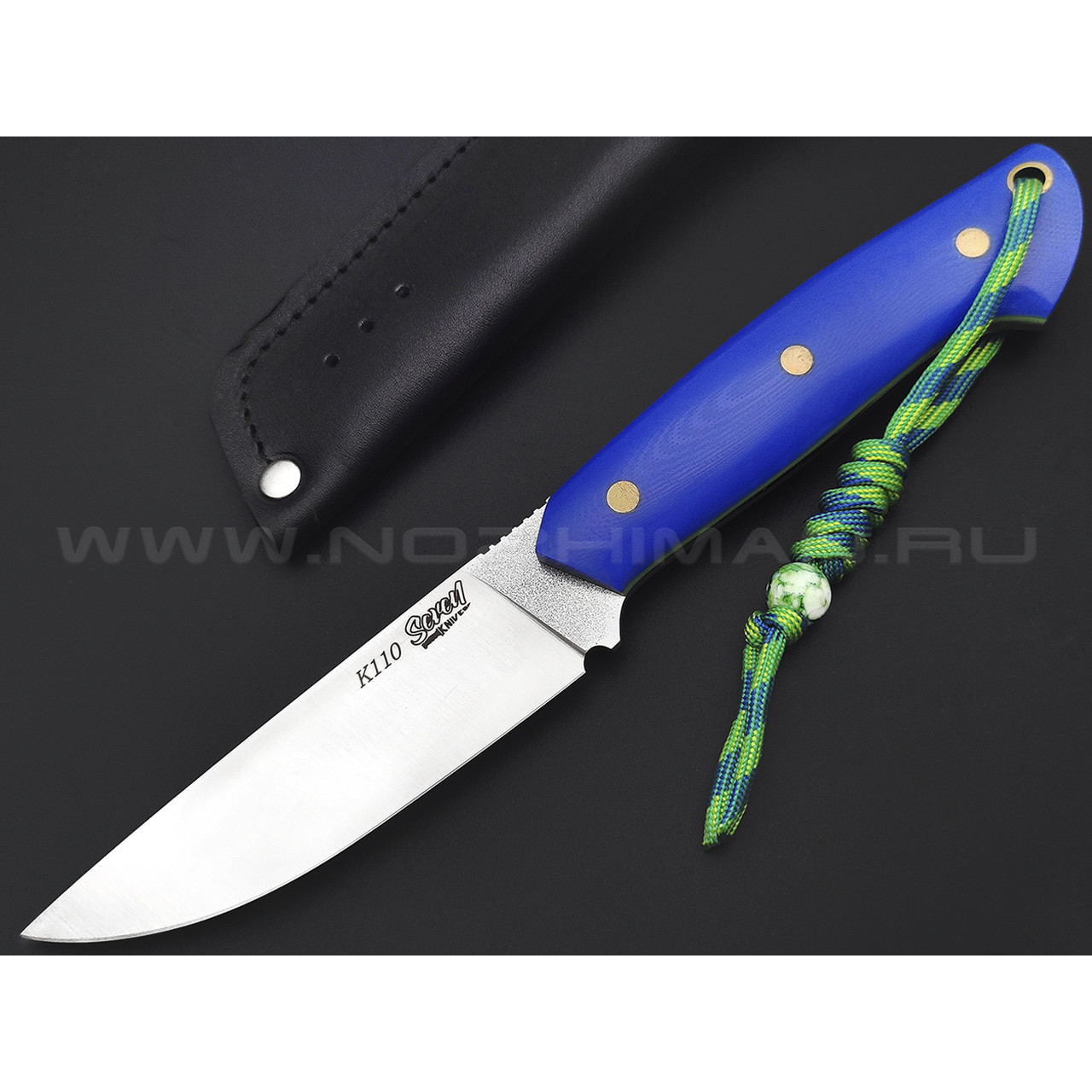7 ножей нож Айсберг сталь K110 satin, рукоять G10 blue & green