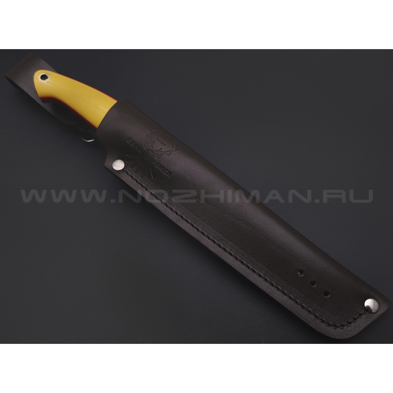 7 ножей нож Сунгай сталь K340 satin & ковка, рукоять G10 yellow & red