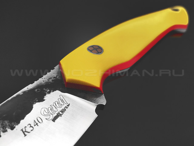 7 ножей нож Сунгай сталь K340 satin & ковка, рукоять G10 yellow & red