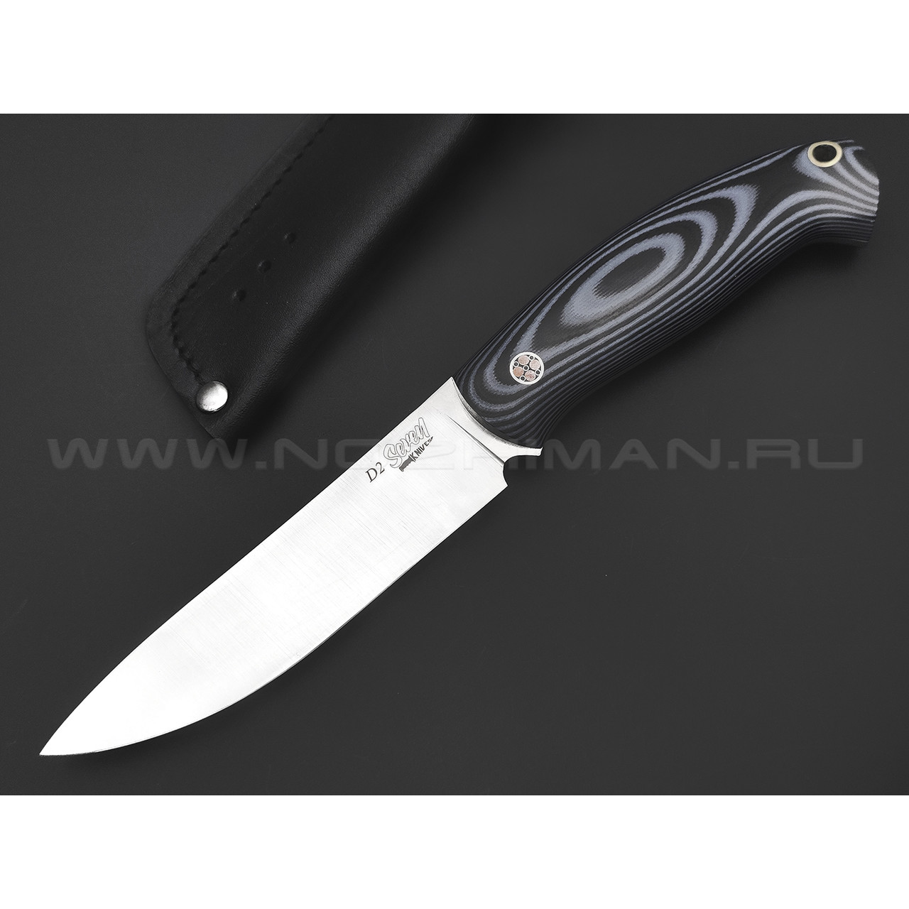 7 ножей нож Путник сталь D2 satin, рукоять G10 black & navy