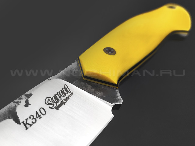 7 ножей нож Айсберг сталь K340 satin & ковка, рукоять G10 yellow & black