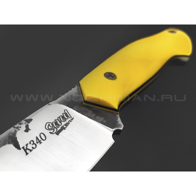 7 ножей нож Айсберг сталь K340 satin & ковка, рукоять G10 yellow & black