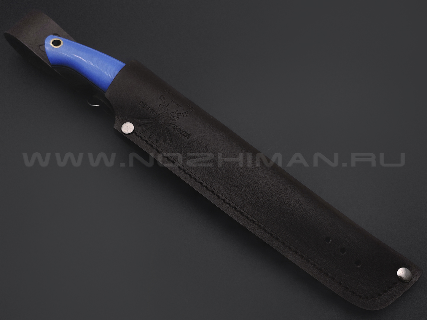 7 ножей нож Сунгай сталь K340 satin, рукоять G10 blue & black