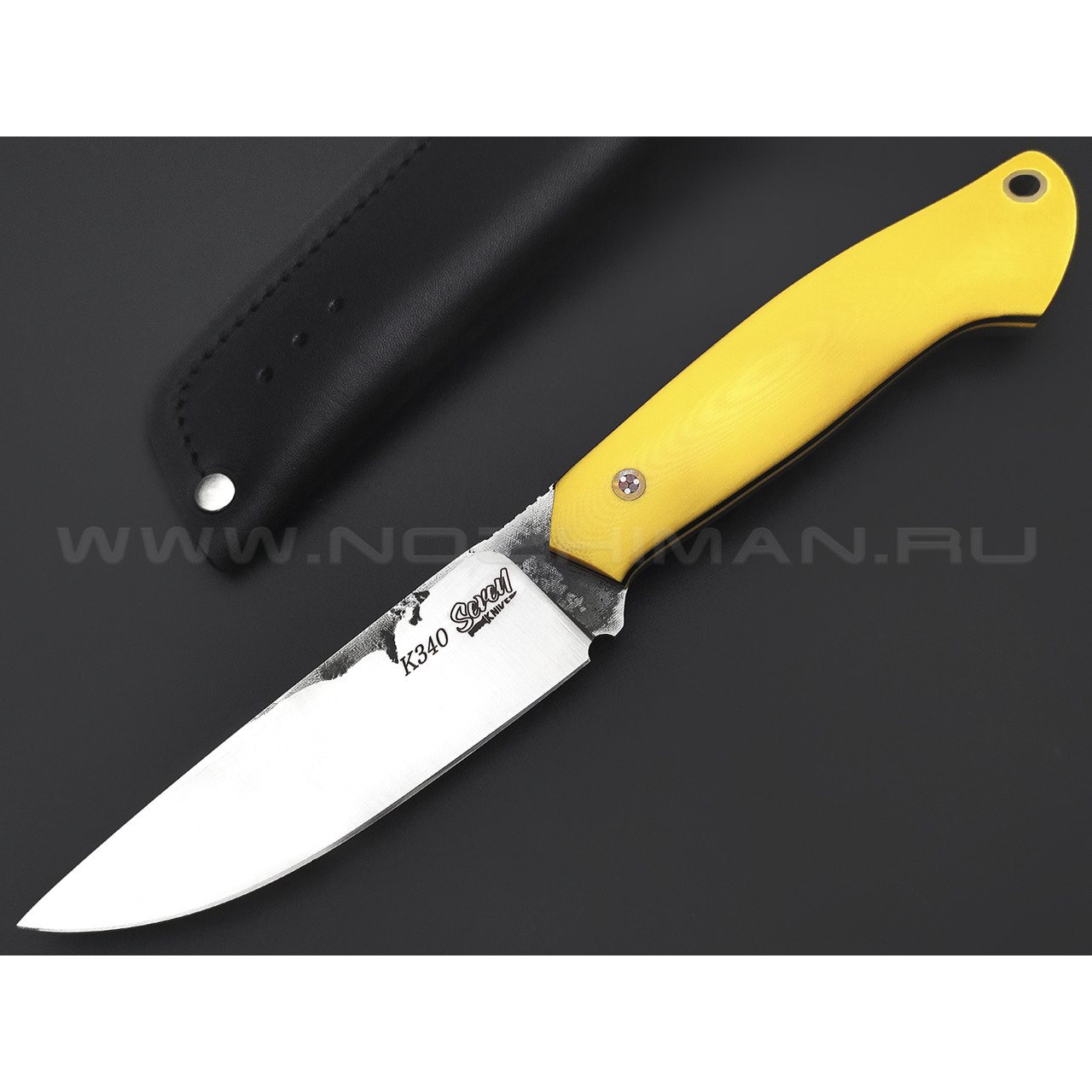 7 ножей нож Айсберг сталь K340 satin & ковка, рукоять G10 yellow & black