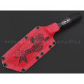 Волчий Век нож НДК-11 сталь D2 WA травление, рукоять G10 black, Chaotic carbon fiber red Волчий Век нож НДК-11 сталь D2 WA травление, рукоять G10 black, Chaotic carbon fiber red