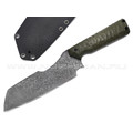 Волчий Век нож Карачун сталь N690 WA травление, рукоять G10 olive с наческой