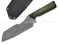 Волчий Век нож Карачун сталь N690 WA травление, рукоять G10 olive с наческой
