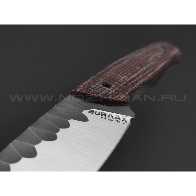 Burlax нож Некомата сталь N690 satin, рукоять Micarta maroon & brown