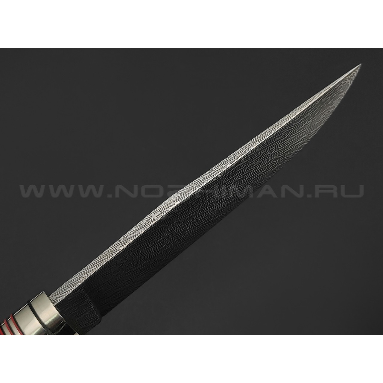 Волчий Век нож "Слоник" Custom сталь M390 WA дамаскаж, рукоять композит, нейзильбер
