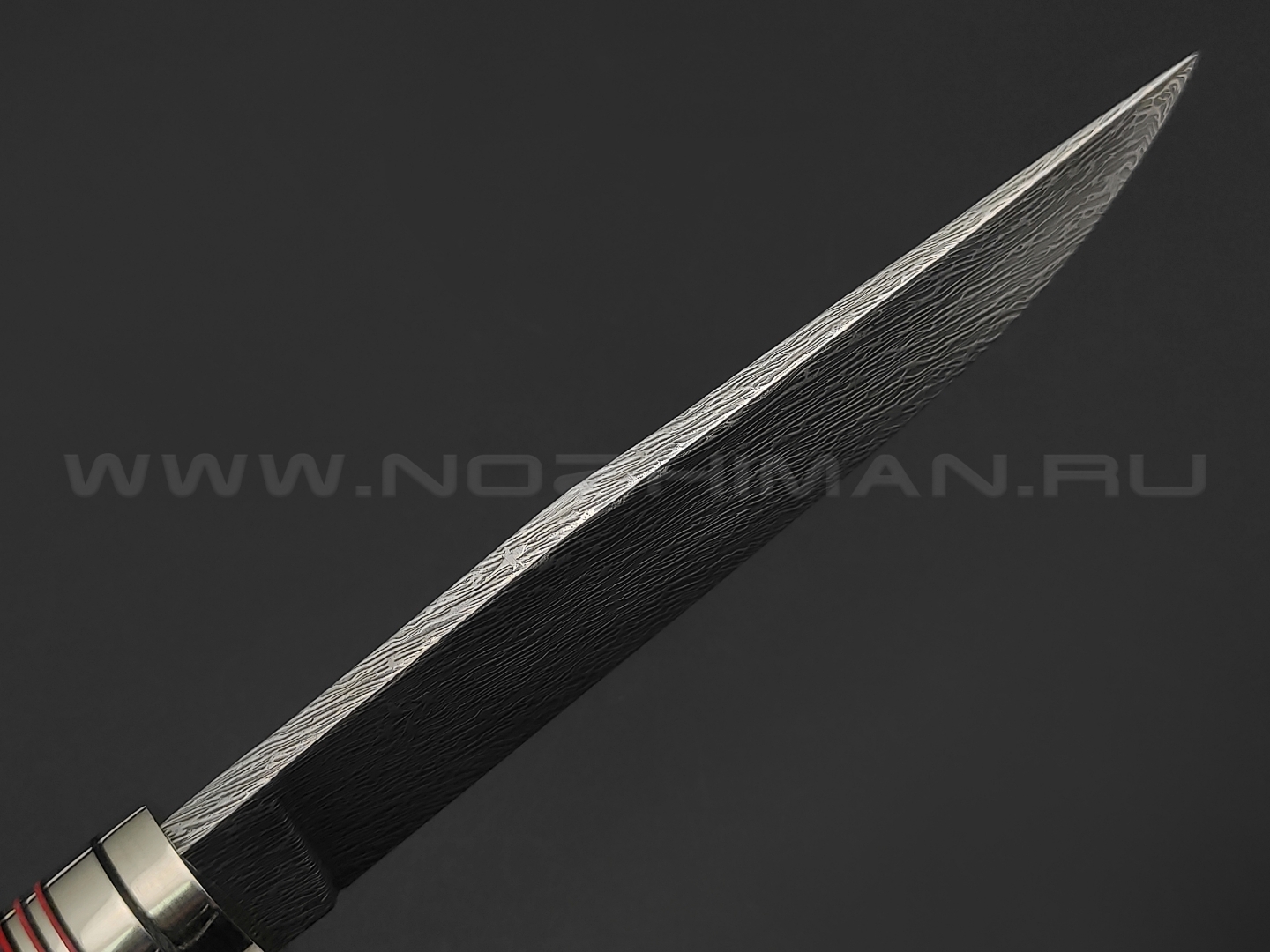 Волчий Век нож "Слоник" Custom сталь M390 WA дамаскаж, рукоять композит, нейзильбер