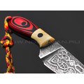 Волчий Век нож МасичЬка мини, сталь PGK WA травление, рукоять G10 black & red, кость жирафа Волчий Век нож МасичЬка мини, сталь PGK WA травление, рукоять G10 black & red, кость жирафа
