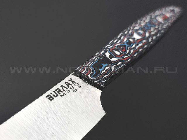 Burlax кухонный нож BX0173 сталь M390, рукоять Carbon fiber & G10 триколор