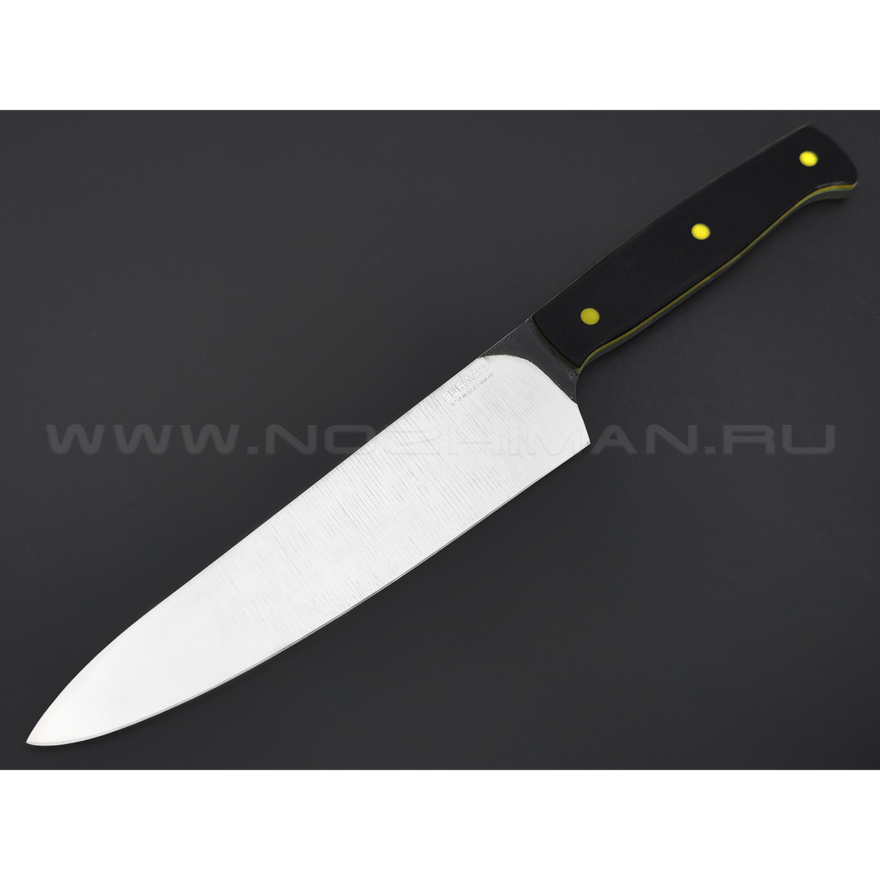 Кухонный нож Burlax BX0097 сталь x50Cr15MoV, рукоять G10 black & yellow