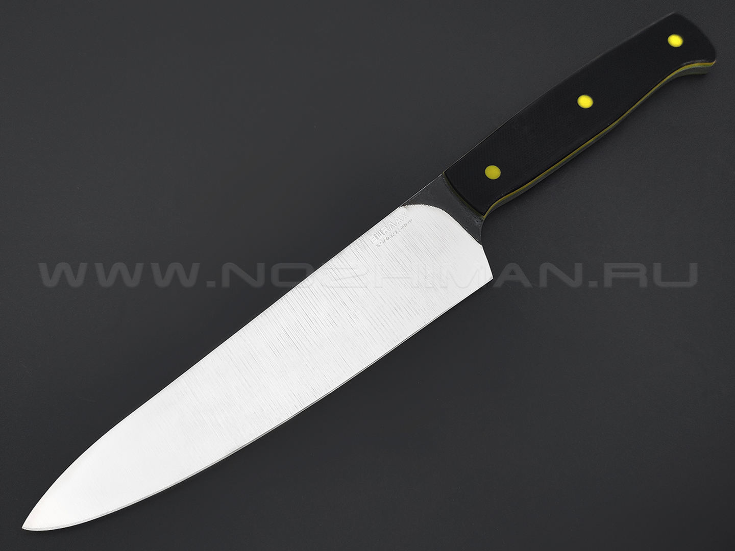 Кухонный нож Burlax BX0097 сталь x50Cr15MoV, рукоять G10 black & yellow